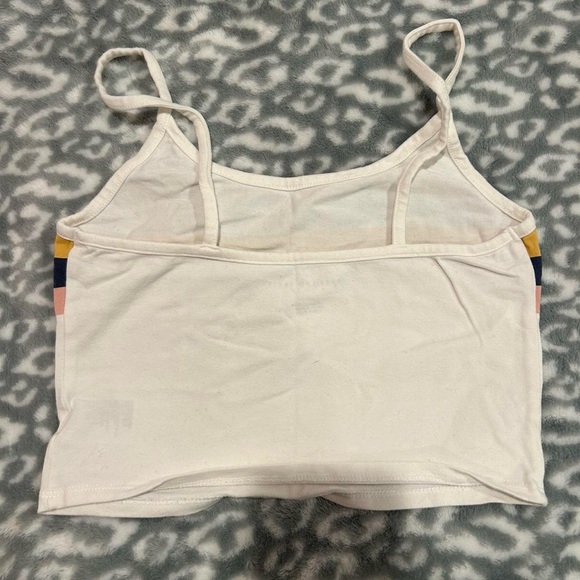 American Eagle white cropped colorful stripped tank, size M. - Picture 3 of 3
